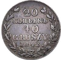 20 копеек - 40 грошей 1842 года МW Русско-Польские