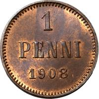 1 пенни 1908 года  Для Финляндии