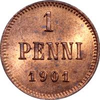 1 пенни 1901 года  Для Финляндии