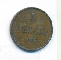 5 пенни 1905 года  Для Финляндии