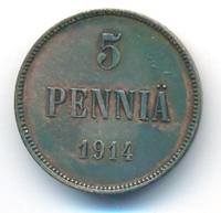 5 пенни 1914 года  Для Финляндии