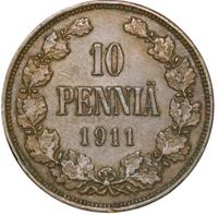 10 пенни 1911 года  Для Финляндии