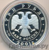 3 рубля 2001 года СПМД