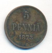 5 пенни 1873 года  Для Финляндии