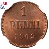 1 пенни 1909 года  Для Финляндии
