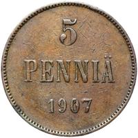 5 пенни 1907 года  Для Финляндии