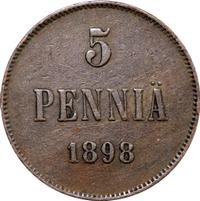 5 пенни 1898 года  Для Финляндии