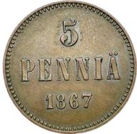 5 пенни 1867 года  Для Финляндии