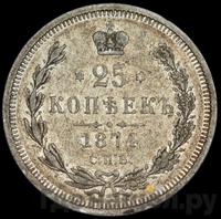 25 копеек 1874 года СПБ НI