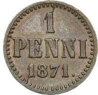 1 пенни 1871 года  Для Финляндии