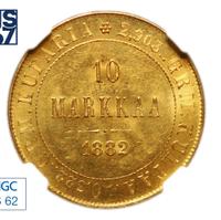 10 марок 1882 года S Для Финляндии