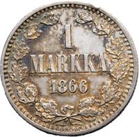 1 марка 1866 года S Для Финляндии