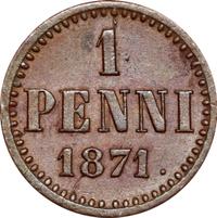 1 пенни 1871 года  Для Финляндии
