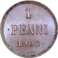 1 пенни 1908 года  Для Финляндии