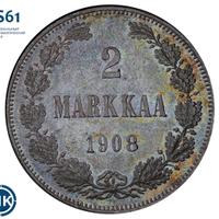 2 марки 1908 года L Для Финляндии
