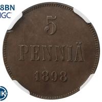 5 пенни 1898 года  Для Финляндии