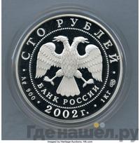 100 рублей 2002 года СПМД Серебро