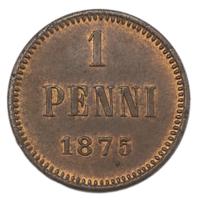 1 пенни 1875 года  Для Финляндии