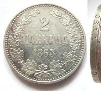 2 марки 1865 года S Для Финляндии