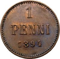 1 пенни 1894 года  Для Финляндии