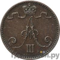1 пенни 1881 года  Для Финляндии