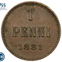 1 пенни 1881 года  Для Финляндии