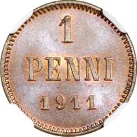 1 пенни 1911 года  Для Финляндии