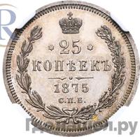 25 копеек 1875 года СПБ НI