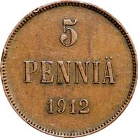 5 пенни 1912 года  Для Финляндии