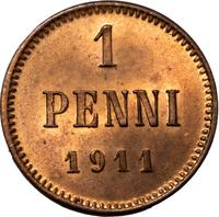 1 пенни 1911 года  Для Финляндии
