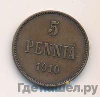 5 пенни 1910 года  Для Финляндии