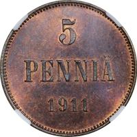 5 пенни 1911 года  Для Финляндии
