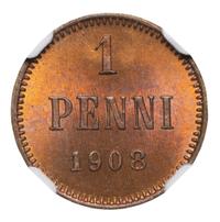 1 пенни 1908 года  Для Финляндии