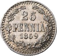 25 пенни 1869 года S Для Финляндии