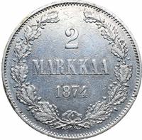 2 марки 1874 года S Для Финляндии
