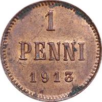1 пенни 1913 года  Для Финляндии