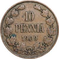 10 пенни 1909 года  Для Финляндии