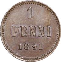 1 пенни 1891 года  Для Финляндии