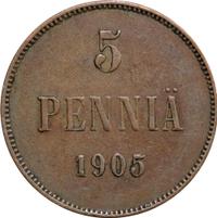 5 пенни 1905 года  Для Финляндии