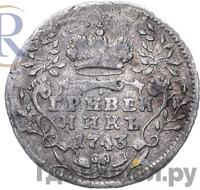 Гривенник 1743 года