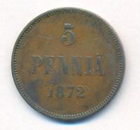 5 пенни 1872 года  Для Финляндии