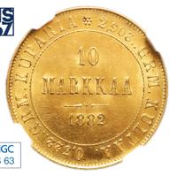 10 марок 1882 года S Для Финляндии