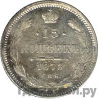15 копеек 1875 года СПБ НI