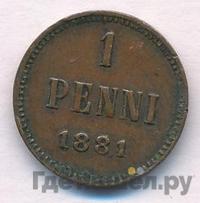 1 пенни 1881 года  Для Финляндии