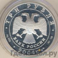 3 рубля 2004 года СПМД