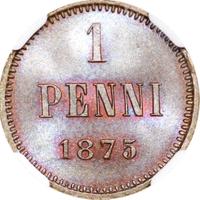1 пенни 1875 года  Для Финляндии
