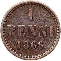 1 пенни 1866 года  Для Финляндии