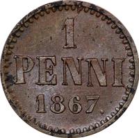 1 пенни 1867 года  Для Финляндии