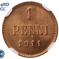 1 пенни 1911 года  Для Финляндии