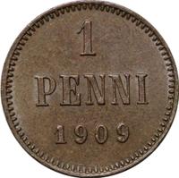1 пенни 1909 года  Для Финляндии